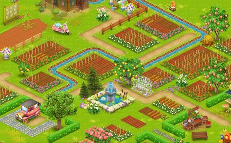 Hay Day Farm Design Crops, Hayday Layout, Hayday Farm Design, Crop Field, Farm Day, Farm Field, Farm Ideas, Hay Day, Farm Design