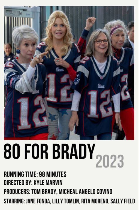 rita moreno, lilly tomlin, jane fonda, sally field get 80 for brady 80 For Brady Movie, 80 For Brady, Lilly Tomlin, Sally Field, Paint Makeup, Rita Moreno, Movie 2023, Face Paint Makeup, Movie Covers