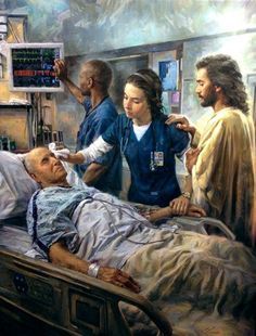 God watches over the patients, the nurses, and the physicians. Original Memes, The Healer, Prophetic Art, Pictures Of Jesus Christ, Ayat Alkitab, Jesus Art, Homeland Security, Jesus Pictures, Nurse Humor