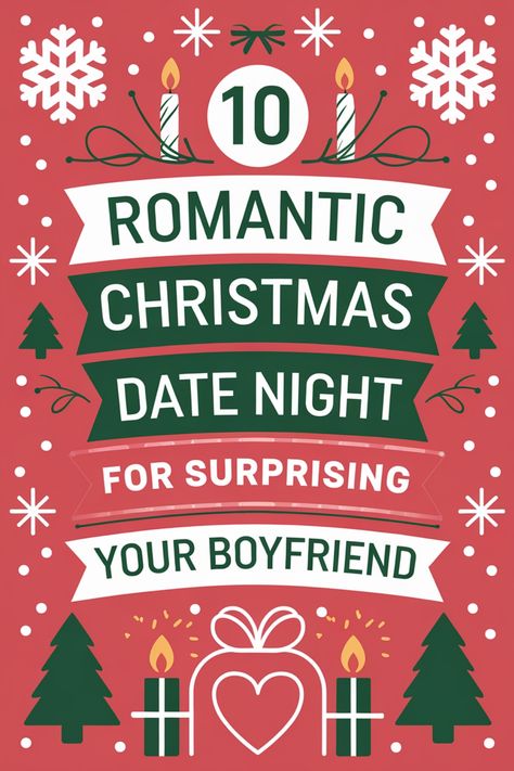 Looking to add some extra magic to your holiday season? Check out these 10 romantic Christmas date night ideas that are sure to surprise and delight your boyfriend. From cozy movie nights by the fire, to ice skating under twinkling lights, there's something special for every couple to enjoy together this festive season. Show him how much he means to you with a thoughtful and unforgettable experience that will create lasting memories and strengthen your bond. Boyfriend Movie Night, Christmas Things To Do With Boyfriend, Things To Do For Boyfriend, Romantic Night For Him, Surprises For Your Boyfriend, Christmas Date Night, Christmas Light Tour, Winter Picnic, Diy Hot Cocoa