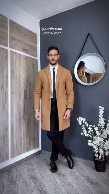 Ilyes Gherissi on Instagram: "5 outfits with camel coat! 🍂😎 which one do you pick? ⤵️ #camelcoat #zaracoat #falloutfitideas #fallfashionformen #outfitinspo #gentleman #moderngentleman #menscontentcreator #ootdformen #mensfashion" Camel Coat Outfit Men, Coat Outfit Men, Camel Coat Outfit, 5 Outfits, Zara Coat, Coat Outfit, Ootd Men, Camel Coat, Modern Gentleman