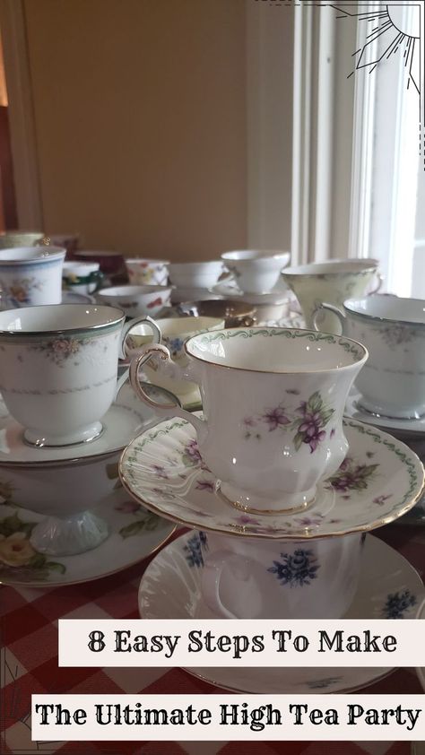 these high tea tips are honestly my favorite and a lifesaver when creating my own high tea party. Diy Tea Party Table, Tea Party Table Setup, High Tea Ideas Table Settings, High Tea Table Setting Ideas, High Tea Party Decorations Table Settings, Tea Party Bar, High Tea Table Setting, Bridgerton High Tea, Shower Sandwiches