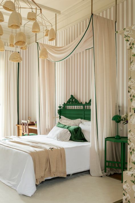 Hotel of the Week: This 19th-Century Villa in Portugal Reimagined as a Breathtaking Boutique Retreat - Galerie Boheme Chic, Bed Canopy, March 3, Dream Apartment, Residential Design, Guest Bedroom, Hotels Room, Bedroom Inspirations, Home Bedroom