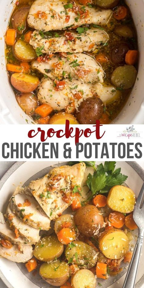 Crockpot Chicken And Potatoes, Butter Herb, Chicken Breast Crockpot Recipes, Crockpot Chicken Healthy, Crockpot Chicken Breast, Dinner Quick, Chicken Crockpot Recipes Easy, Dinners Recipes, Easy Crockpot Dinners