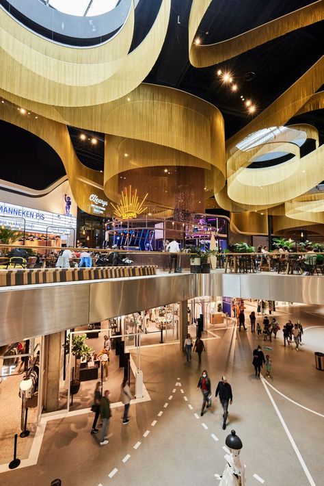 Discover Ceilings Shopping Centres Design Ideas and Pictures | Archello Flowing Curtains, Westfield Mall, New Architecture, Parametric Architecture, The Ceiling, Design Center, Photo Reference, Shopping Center, Shopping Mall