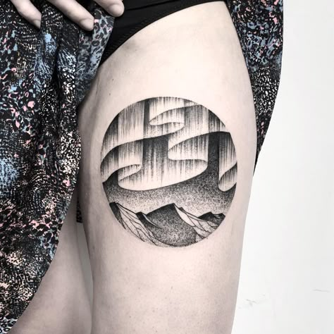 Northern Lights Tattoo Ideas, Aurora Borealis Tattoo Black And White, Aurora Borealis Tattoo Ideas, Patronus Tattoo Harry Potter, Norway Tattoo, Harry Potter Tattoos Patronus Deer, Aurora Tattoo, Northern Lights Tattoo, Sky Tattoos