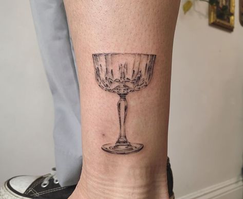 Lucy C Tattoos | A coupe glass, thank you so much Maddy!! 🥂 . . . . . . . . . . . #blackworktattoo #finelinetattoo #dotworktattoo #dotwork #crystaltattoo… | Instagram Wine Tattoo, Glass Tattoo, Melbourne Tattoo, Black Art Tattoo, Timeless Tattoo, Crystal Tattoo, Junk Ideas, Tattoo Ideas Inspiration, Dot Tattoos