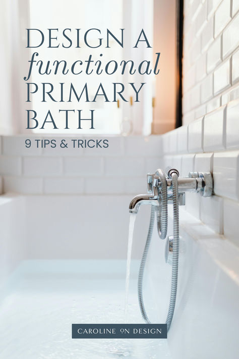 Your primary bathroom is one of the most expensive rooms when building (or renovating) your home … so you kinda wanna make sure you *really* think about what you want BEFORE you design this room. And if you’re anything like me, you want to design a functional primary bathroom that works perfectly for the way YOU live!  In this episode, I’m sharing 9 tips to help you design your own functional (and beautiful) primary bathroom. Bathroom Renovation Checklist, Primary Suite Bathroom, Primary Bathroom Inspiration, Primary Bathrooms, Primary Bathroom Layout, Primary Bathroom Remodel, Primary Bath, Primary Bathroom, Long Bathroom Layout