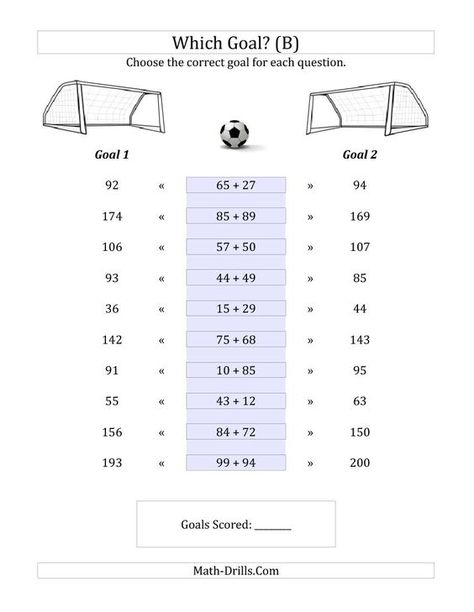 Soccer Math, Kids Math Activities, Elementary Worksheets, Math Drills, Math Worksheet, Math For Kids, Summer School, Craft Activities For Kids, Worksheets For Kids