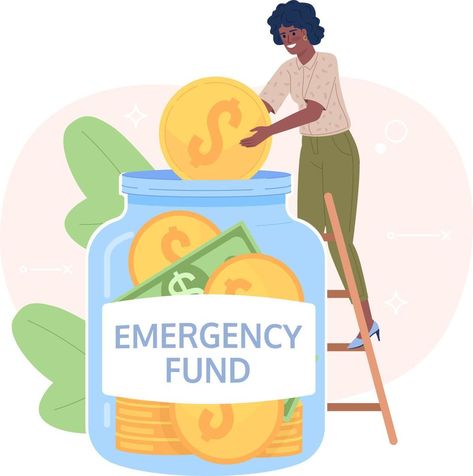 Saving money for emergency fund flat concept vector spot illustration. Editable 2D cartoon character on white for web design. Financial security creative idea for website, mobile Saving Money Images, Money Saving Pictures, Financial Security Aesthetic, Save Money Illustration, Saving Money Pictures, Finance Poster Design, Saving Money Illustration, Financial Illustration, 2d Cartoon Character