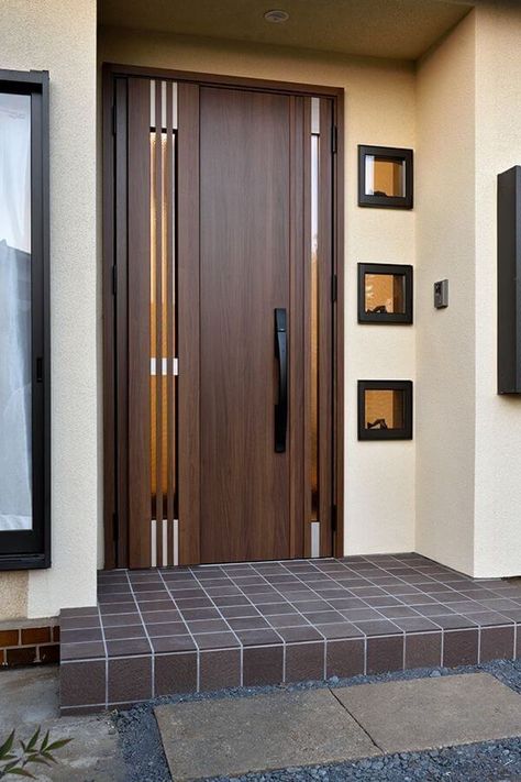 Top 35 Modern And Beautiful Wooden Main Door Design Ideas - Engineering Discoveries Door Design Ideas, Modern Entrance Door, Modern Wooden Doors, Main Entrance Door Design, Stylish Doors, Wooden Main Door, Wooden Main Door Design, Home Door Design, Modern Entrance