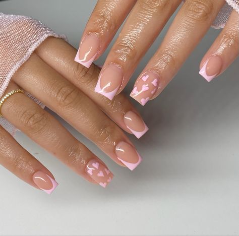 Pink Tip Nails, Baby Rosa, Fancy Nails Designs, Simple Gel Nails, Purple Nail, Girly Acrylic Nails, French Tip Acrylic Nails, Her Nails, French Acrylic Nails