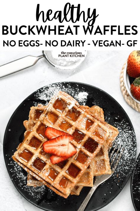 Gluten Free Vegan Waffles, Buckwheat Waffles, Waffles For Breakfast, Buckwheat Crepes, Flexitarian Recipes, Buckwheat Recipes, Vegan Waffles, Clean Breakfast, Kids Breakfast