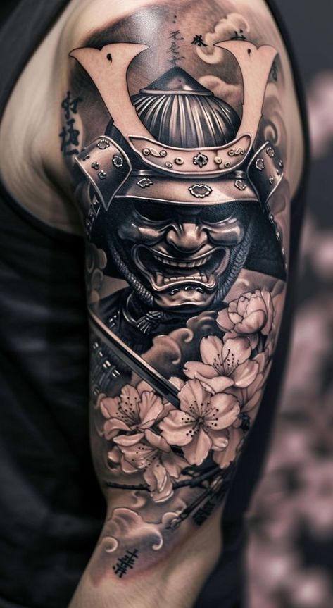 Midjourney Feed Japanese Men’s Sleeve Tattoo Ideas, Samurai Tattoo Design Ideas For Men, Japanese Leg Sleeve Tattoo Men, Samurai Art Tattoo, Japanese Samurai Tattoo Design, Orientalism Art Tattoo, Samurai Back Tattoo, Japanese Samurai Tattoo, Shogun Tattoo