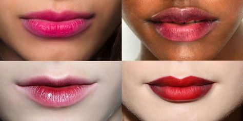 Fall 2015's Worn-Off Lipstick Trend - Low Maintenance Lips - ELLE Ombre Lipstick, Burgundy Lipstick, Fall Lipstick, Korean Lips, Dark Complexion, Brown Lipstick, Low Maintenance Hair, Elle Magazine, Fall Makeup