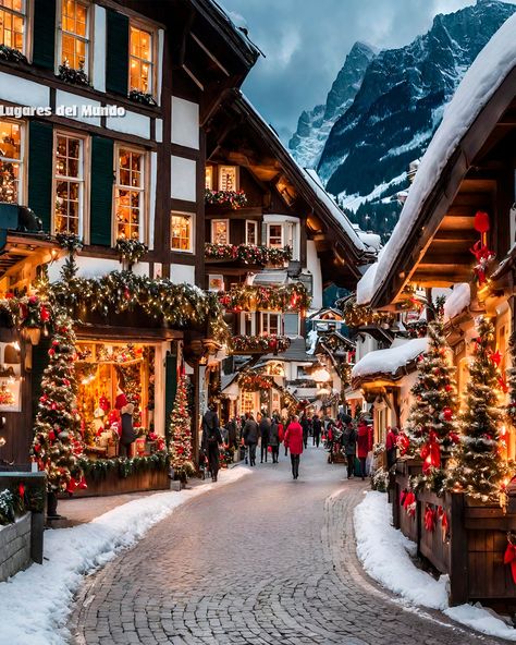 Christmas In Switzerland, Switzerland Christmas, Christmas Vacation Destinations, Euro Winter, Grindelwald Switzerland, Christmas Destinations, Christmas In Europe, European Christmas, Europe Winter