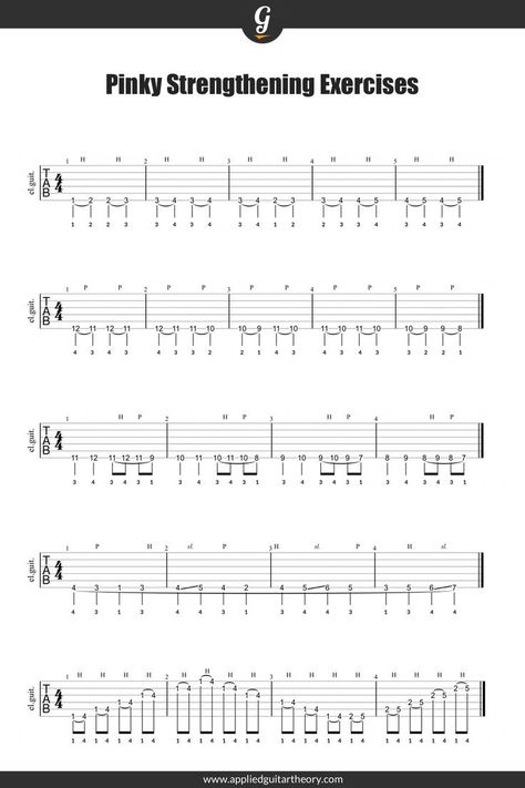 Guitar tab for pinky exercises Learn Bass Guitar, Guitar Songs For Beginners, Guitar Exercises, Finger Exercises, Guitar Tabs Songs, Pinky Finger, Guitar Practice, Strengthening Exercises, Easy Guitar