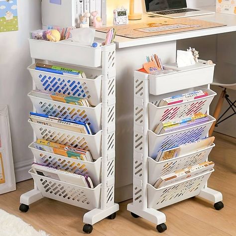 Living Room Floor Kitchen Storage Organizer - Temu Bookshelf Table, Floor Desk, Modern Bureau, Movable Storage, Magazine Storage, Compact Desks, Storage Trolley, Bookshelf Storage, Scrapbooking Journal