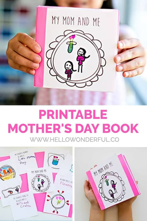 KID-MADE FREE PRINTABLE MOTHER'S DAY BOOK Papa Tag, Mothers Day Book, Easy Mother's Day Crafts, Diy Mother's Day Crafts, Mother's Day Projects, Mother's Day Activities, Mother's Day Crafts, Diy Gifts For Kids, Mothers Day Crafts For Kids