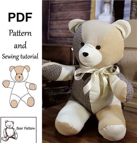 sewing toys patterns Sewn Teddy Bear Pattern, T Shirt Bear Pattern, Stuffed Sheep Pattern Sewing, Memorial Bear Pattern Free, Memory Bear From Shirt Pattern Free, Easy Diy Stuffed Animals, Teddy Bear Patterns Free Sewing, Stuffed Bear Pattern Free, Memory Bears Pattern Free Printable