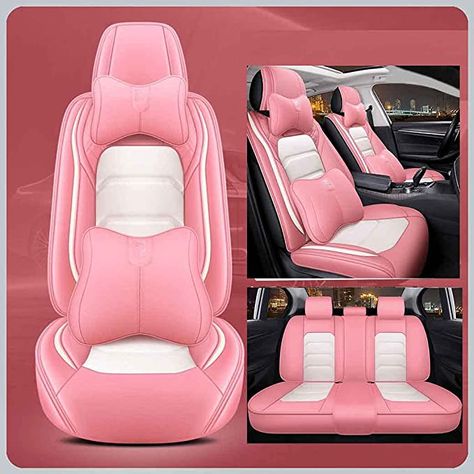 White Seat Covers, Pink Car Seat Covers, Daihatsu Mira, Pink Car Seat, White Jeep, Car Ideas, White Accessories, Pink Car, Car Girl