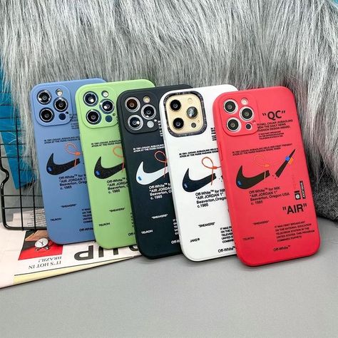 Nike Phone Cases, Iphone Glass, Off White Nike, Crystal Phone Case, White Phone Case, Earbuds Case, Cute Nike Outfits, Prince Purple Rain, Glitter Phone Cases