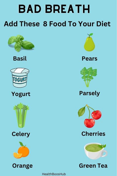 Say goodbye to bad breath with these 8 effective foods! Learn how apples, carrots, yogurt, green tea, parsley, oranges, celery, and water can help you achieve fresher breath naturally. Discover how these foods can clean your teeth, fight bacteria, and keep your mouth hydrated. Click to find out more and start enjoying a fresher, more confident smile today! how to get rid of bad breath what causes bad breath what causes bad breath from the stomach best  mouthwash for bad breath  types of bad breath smells. Follow us for more health and wellness tips. #BadBreath #OralHealth #HealthyDiet #FreshBreath #WellnessTips.
#tipsforbadbreath How To Get Better Smelling Breath, How To Not Have Bad Breath, Tips For Braces, Day Night Routine, Odor Remedies, Chronic Fatigue Remedies, My Hygiene, Get Rid Of Bad Breath, Fatigue Remedies