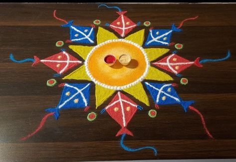 Makar sankranti Makar Sankranti Rangoli, Makara Sankranti, Ready Rangoli, Diwali Craft, Small Rangoli, Makar Sankranti, Kitchen Room Design, Rangoli Designs, Kitchen Room