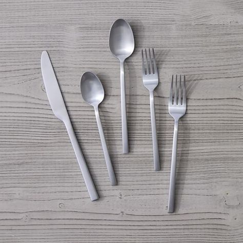 Flatware Sets | West Elm West Elm Kids, Steak Knife Set, Cutlery Sets, Dinner Fork, Porcelain Dinnerware, Forks And Spoons, Stainless Steel Flatware, Dessert Spoons, Serving Utensils