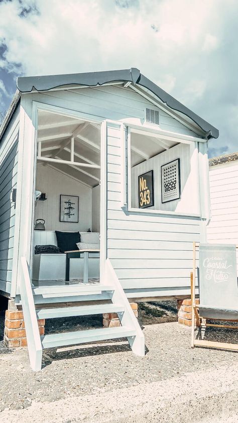 Ultra-Cool Beach Hut Hire Essex | From £85pd | Beach Weekends UK Beach Huts Uk, Beach Hut Interior, Beach Hut Decor, Uk Beaches, Beach Weekend, Surf Shack, Beach Huts, Beach Shack, Seaside Beach