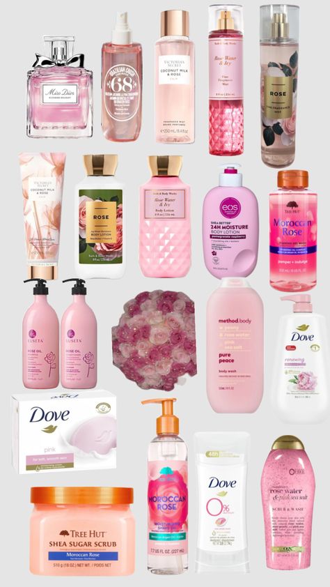 Rose smell good!🌹💐💌 Rose Smell, Makeup Bag Essentials, Body Hygiene, Basic Skin Care Routine, Bath And Body Works Perfume, Shower Skin Care, Body Smells, Perfect Skin Care Routine, Pretty Skin Care