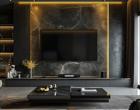 Chic Tv Wall, Tv Wall Design Luxury Tvs, Tv Wall Design Luxury, Wall Panel Designs, Luxury Tv Wall, Tv Wall Panel, Backdrop Tv, Modern Tv Wall, Wall Panel Design