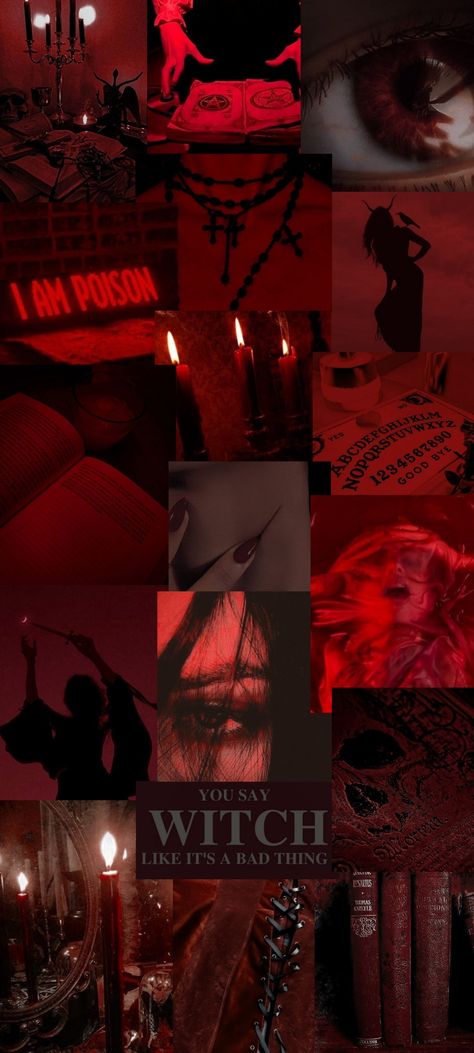 Red witch aesthetic wallpaper Black And Red Witch Aesthetic, Goth Witch Aesthetic Wallpaper, Witch Moodboard Aesthetic, Vampire Witch Aesthetic, Vampire Ritual, Gothic Red Aesthetic, Dark Witch Wallpaper, Witch Background Wallpapers, Red Fairy Aesthetic