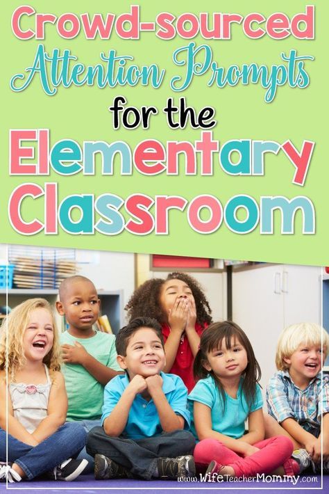 Do you need new call-and-response attention prompts for your classroom? Attention prompts are an important component to classroom management. Choose some fresh new favorites from our crowd-sourced list from other teachers like you! #attentionprompts #classroommanagement Classroom Management Elementary, Prompt Ideas, Attention Grabbers, Clever Classroom, Classroom Management Tips, Classroom Management Strategies, Student Behavior, Substitute Teacher, Teacher Inspiration