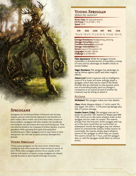 DnD 5e Homebrew — Forest Walker by Phylea 5e Monsters, Dnd Stats, Plant Monster, Dungeons And Dragons 5e, Dungeons And Dragons Classes, Dnd 5e Homebrew, Dnd Dragons, Dragon Rpg, Dungeons And Dragons Game