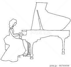 Girl Playing Piano Drawing, Grand Piano Drawing, Piano Drawings, Playing Piano Drawing, Piano Sketch, Piano Forte, Side View Drawing, Money Images, 강아지 그림