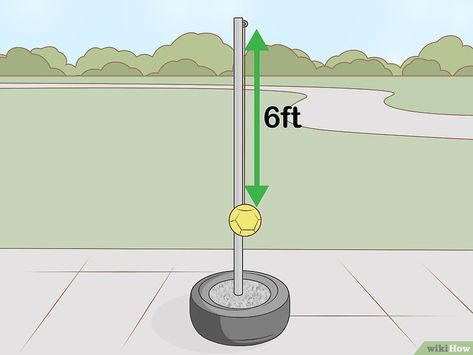 How to Make a Tether Ball Court: 12 Steps (with Pictures) Tether Ball Diy, Diy Tetherball Pole, Tetherball Diy, Tether Ball, Tetherball, Yard Game, Diy Yard Games, Outside Games, Outdoor Games For Kids