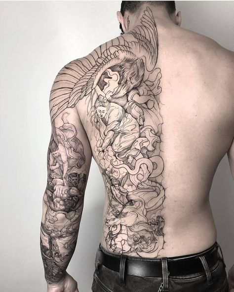 Back Tattoos For Guys Upper, Japanese Back Tattoo, Backpiece Tattoo, Cool Back Tattoos, Upper Back Tattoos, Omerta Tattoo, Full Back Tattoos, Back Tattoos For Guys, Geniale Tattoos