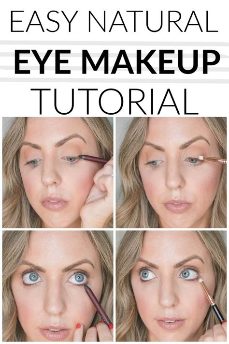 Simple Natural Eye Makeup For Beginners, Eye Shadow Without Eyeliner, Natural Eye Make Up Tutorial, Eye Makeup Without Eyeliner Natural, Casual Eye Makeup Natural Looks, Simple Eye Shadowing Tutorial, Simple Daily Eye Makeup, No Make Up Make Look Tutorial, Easy Daytime Eye Makeup