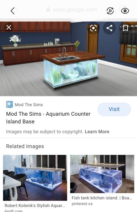 Counter Island, Base Image, Aquarium Fish, Fish Tank, Storage Bench, Kitchen Island, Sims 4, Fish, New Homes