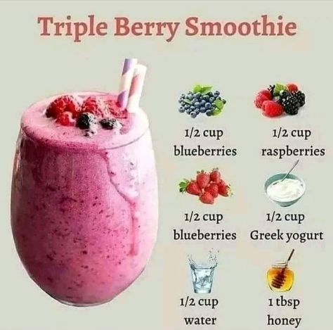 #ctto #smoothierecipes... - Christine Mae Pepito Gelbolingo Ww Drinks, Milkshake Ideas, Weight Smoothies, Triple Berry Smoothie, Healing Smoothie, Bullet Recipes, Easy Healthy Smoothie Recipes, Nutri Bullet, Healthy Diet Smoothies