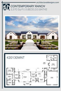 House Plans Around 2000 Sq Ft, 8 Bedrooms House Plans, New House Construction Checklist, 7 Bedroom Ranch House Plans, Ranch House Layout Floor Plans, Six Bedroom House Plans One Story, 5 Bedroom Plus Office Floor Plan, Ranch 4 Bedroom Floor Plan, Floor Plans With Guest House