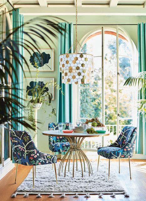 Anthropologie - Eclectic - Dining Room - Other - by Anthropologie Anthropologie Dining Room, Anthropologie Home, Fireplace Mantel Decor, Luxury Dining Room, Pedestal Dining Table, Diy Chair, Tropical Decor, Colorful Furniture, Home Decor Trends