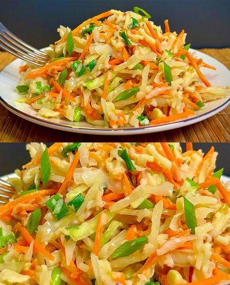 Crisp Cabbage and Apple Salad Green Apple Salad, Healthy Coleslaw, Salad Recipes Healthy Lunch, Low Calorie Vegetables, Carrot Slaw, Coleslaw Salad, Cabbage Salad Recipes, Apple Salad Recipes, Veggie Casserole