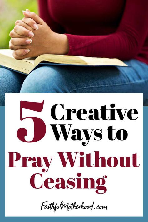 How can you pray when you don't have the time or the QUIET! The Bible tells us to pray without ceasing, but how is a busy mom supposed to do that?? Get great, easy ideas on how to squeeze more prayer into your busy day. | how to pray without ceasing | what does pray without ceasing mean | pray without ceasing Bible verses | what does it really mean to pray without ceasing | prayer tips for moms | prayer tips for Christian women | finding time to pray | how to be praying mother Discipleship Ideas, Kids Prayer Journal, Praying Mother, Teen Bible Study, Discipleship Training, Ways To Pray, Time To Pray, Praying For Your Family, Family Bible Study