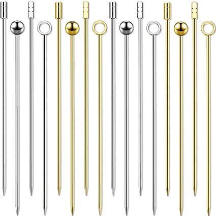 Stainless Steel Cocktail Picks Fruits Toothpicks Appetizer Drink Sticks for Bar Party, Barbeque Snacks and Club Sandwiches (Silver, Gold, 16): Amazon.co.uk: Kitchen & Home Creative Cocktail Garnishes, Cocktail Skewers, Toothpick Appetizers, Fruit Sticks, Fruits Decoration, Appetizer Sandwiches, Cocktail Appetizers, Cherry Cocktail, Electric Wine Opener