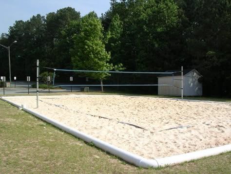 KSU Place Volleyball Court Volleyball Court Backyard, Beach Volleyball Court, Kids Yard, Backyard Beach, Sport Court, Beach Volleyball, Beach Rentals, Diy Garage, Outdoor Play