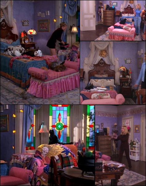 90’s Interior Magic: Sabrina the Teenage Witch – Michael Murphy Home Furnishing Witch Bedroom, 2000s Bedroom, Movie Bedroom, Witch Bedrooms, 2000s Room, 90s Room, 90s Interior, 90s Bedroom, Goth Bedroom