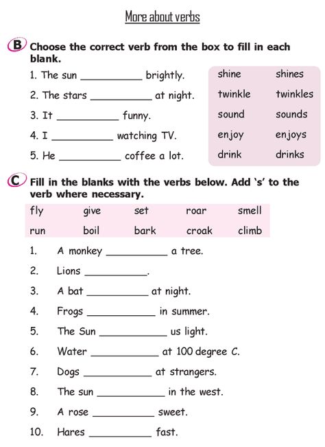 Grade 2 Grammar Lesson 12 More About Verbs (3) Grade 2 English, Worksheet For Class 2, 2nd Grade Grammar, English Grammar Exercises, Grammar For Kids, English Worksheet, Teaching English Grammar, 2nd Grade Math Worksheets, Verb Worksheets