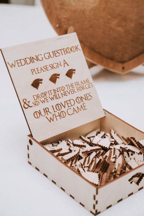 Game Of Thrones Wedding Ideas, Game Of Thrones Themed Wedding, Game Of Thrones Wedding Theme, Wedding Guestbook Idea, Medieval Wedding Theme, Game Of Thrones Wedding, Game Of Thrones Theme, Medieval Decor, Medieval Wedding